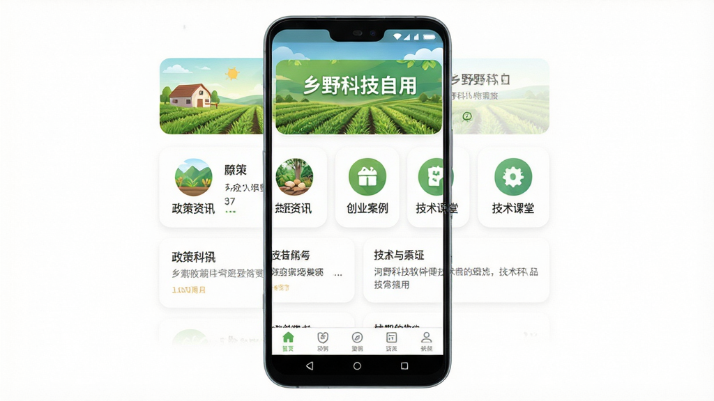��Ұ�Ƽ�����������ȫòչʾ������Ϊһ����׿�ֻ���Ļ����Ļ�г�����Ұ�Ƽ�Ӧ����ҳ��ҳ�涥������ɫ��԰��������в�����������Ѷ����ҵ�������������õȹ������ͼ�꣬�����������룬�Ű�������½ṹ�����Ϊ���±�ƽ����ƣ�ϸ�ڰ���ͼ��Բ�Ǵ�������Ƭʽ���ݷ������ײ�������������Ϊ����2K������ɾ����࣬�޶���Ԫ�أ�����Ϊ����ɫ