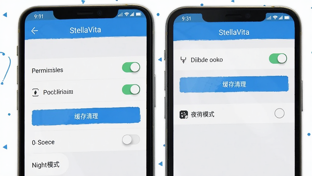 �ֻ���Ļ��ʾStellaVita���ý�����Ȩ�޹���ҳ�棬�����а�����StellaVita������������Ϊǳ��ɫ����ɫ��׺�����ֲ����б�ʽ�����Ű棬ϸ�ڰ���Ȩ�޿��ء�����������ť��ҹ��ģʽѡ�����������࣬�޶���Ԫ��