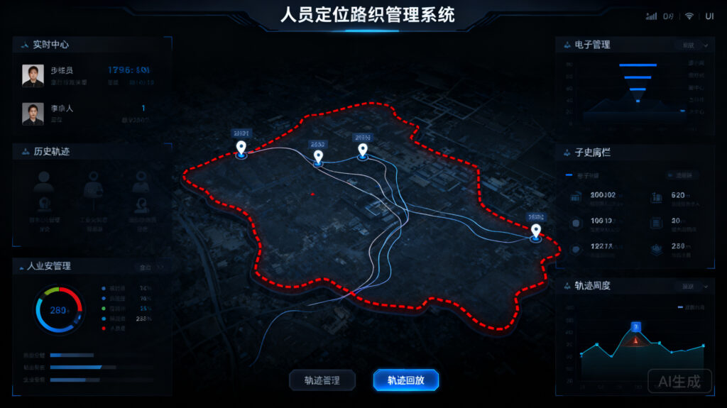 LINKGPS定位器电子围栏与历史轨迹功能展示图