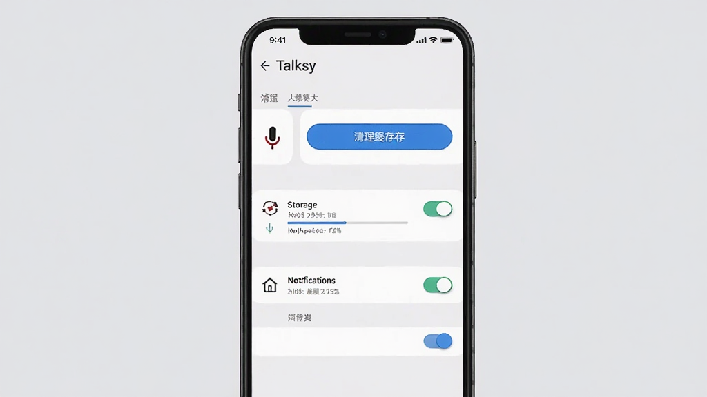 һ��չʾ Talksy Ȩ�����úʹ洢�����������ͼ�������������ֻ�����ҳ�棬������˷硢�洢��֪ͨ���أ�����Ϊǳ��ɫ���������������дʵ��ƽ��ϸ�ڰ����������水ť�ͽ������������������ɾ����޶���Ԫ��
