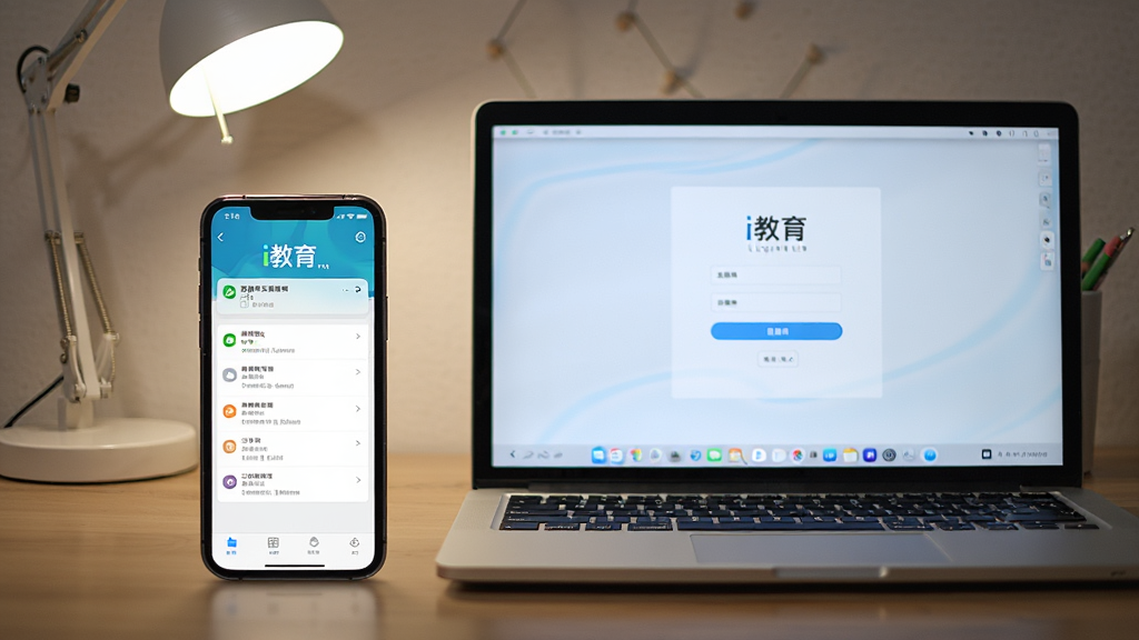 一部手机与一台笔记本电脑并排展示