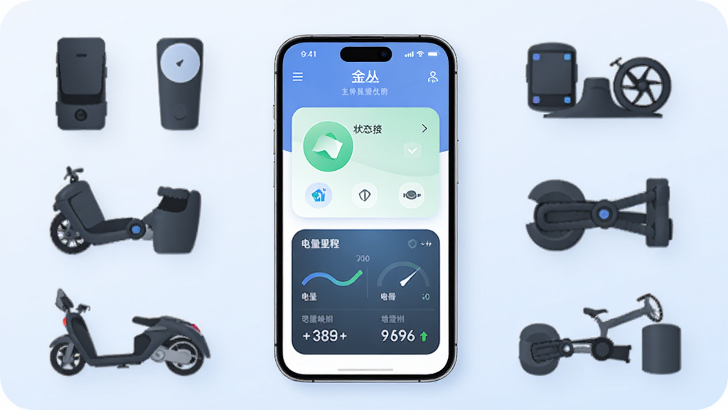 画面中央放置一部智能手机,屏幕显示