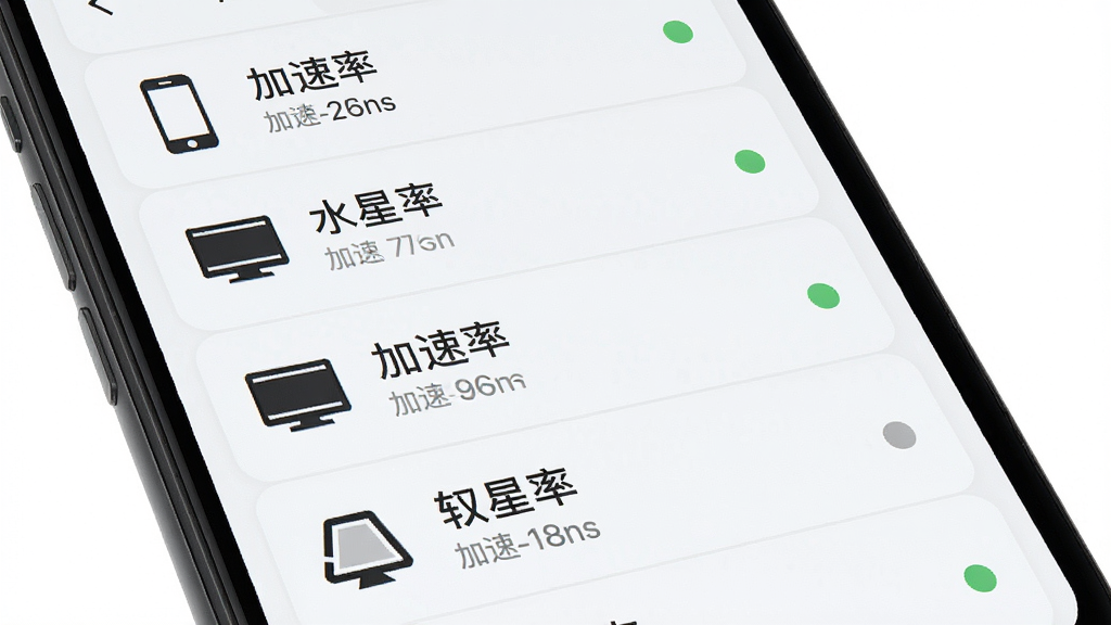 一张展示水星WiFi设备管理列表的界面图,主体为手机屏幕显示设备清单,布局为纵向列表排列,排版采用每行一个设备图标加名称加速率,风格为清爽浅色UI设计,细节包含手机电脑电视图标、绿色在线状态点、灰色离线标识,画质清晰干净无多余元素