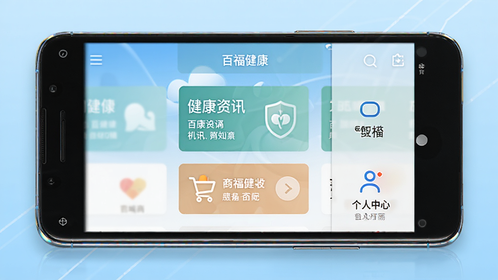 �ٸ����ֻ�Ӧ��������չʾ�������������һ����׿�ֻ����ֻ���Ļ��ʾ�ٸ���APP��ҳ������������Ѷ��Ƭ���̳�������������ͼ�꣬����Ϊ�ɾ���ǳ��ɫ���䣬�Ű���󷽣�����ִ��Ƽ��У�ϸ�����ֻ���Ե����΢���⣬���ʸ��壬�ɾ����޶���Ԫ��