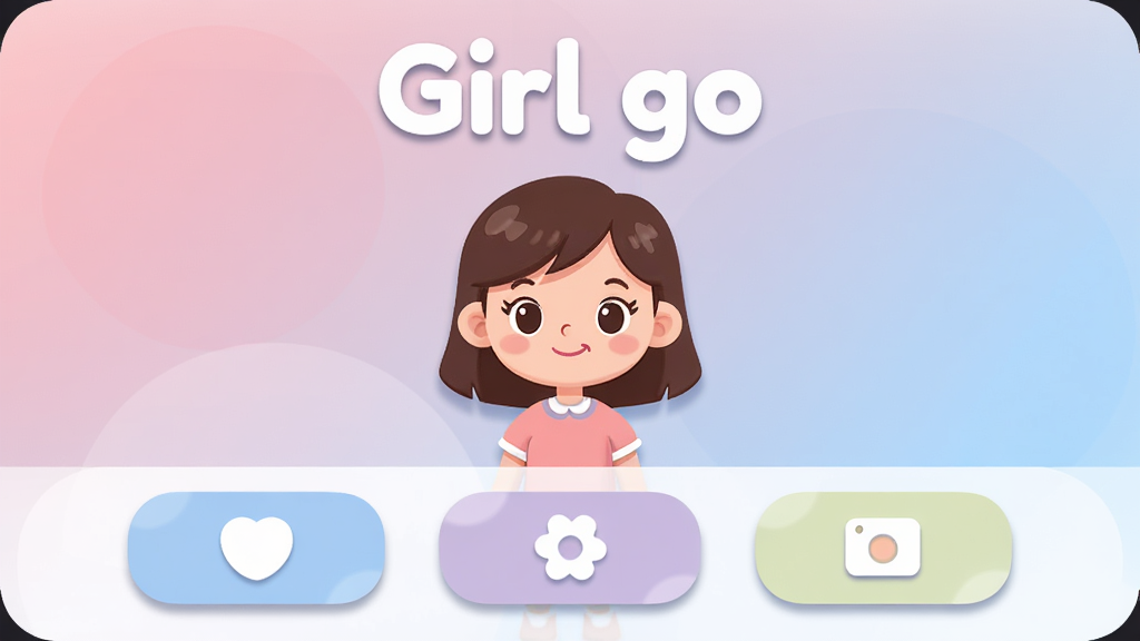 Girl go ���������棬����Ϊһλ��ͨ���Ů����ɫվ�����룬��������͵ķ������䣬���ֲ��þ��й�ͼ���ϰ벿����ʾ�������ơ�Girl go�����°벿��������������ͼ�갴ť�����Ϊ��ƽ��ʸ���廭��ϸ�ڰ���Բ��߽ǡ������Ӱ��������ɫ�����ʸ��壬�ɾ����޶���Ԫ��