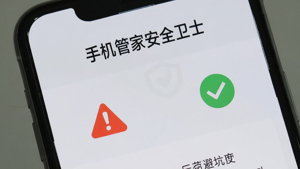手机屏幕显示新手避坑指南界面,带有红色警告图标和绿色对勾图标,界面显示