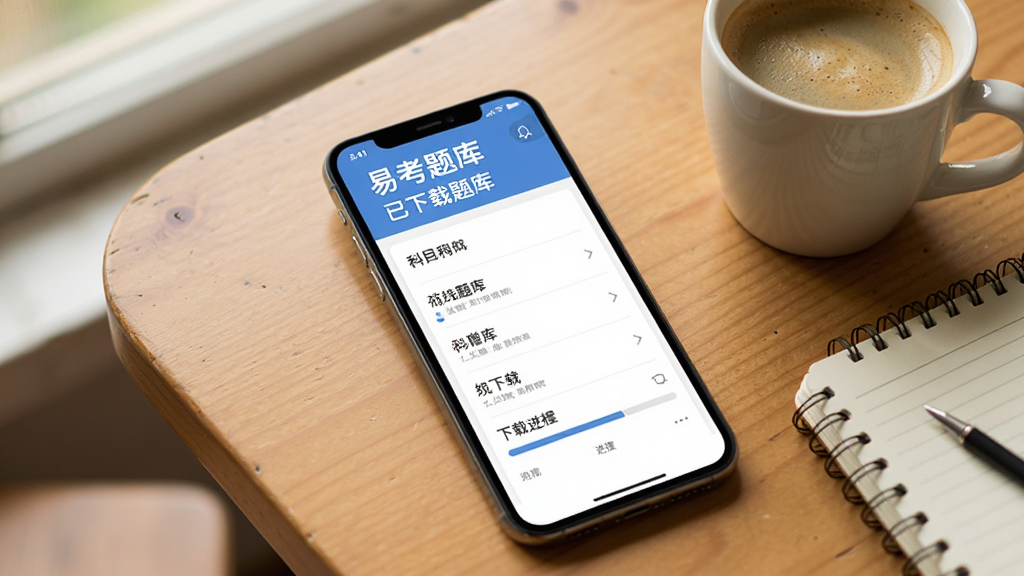 一部手机放置在书桌上,屏幕显示