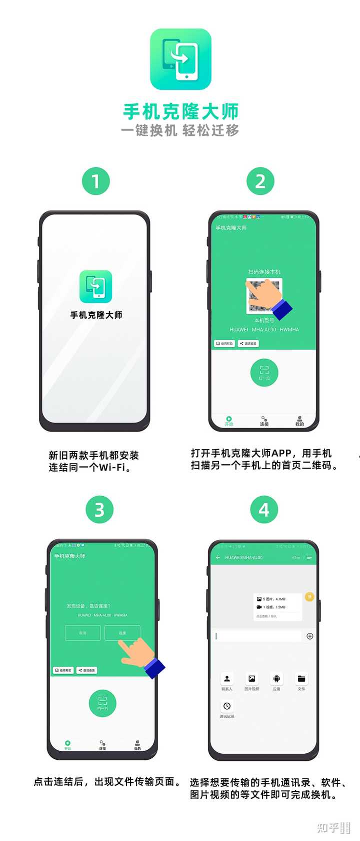 手机克隆-快传换机 安卓手机扫码连接传输数据截图