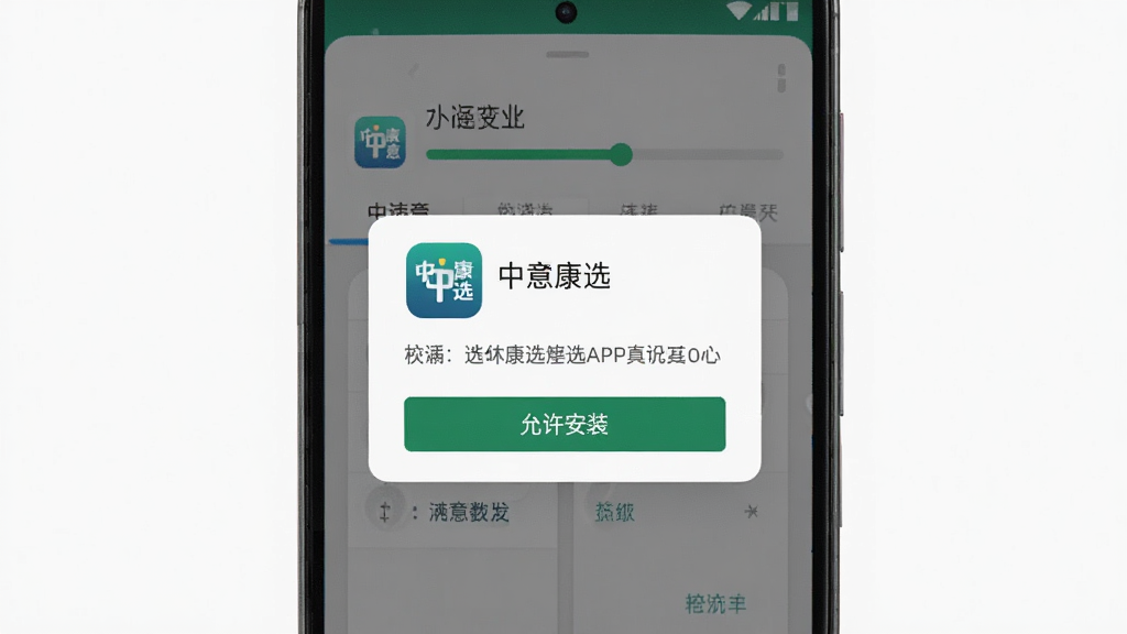 ���⿵ѡAPP�ڰ�׿�ֻ��ϵİ�װ�����ͼ������չʾ�ֻ���Ļ���ְ�װ��������Ȩ�����󵯴�������Ϊ���е�����ʽ�����дʵ�Ƽ��У�ϸ�ڰ��������⿵ѡ��Ӧ��ͼ��͡�������װ����ť����������������ɾ��������ұ���