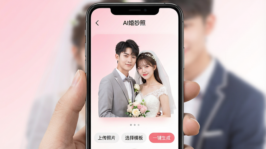һ���ֻ���ĻչʾAI��ɴ��Ӧ�ý��棬����������һ��������Ů�Ļ�ɴ�պϳ�Ч��ͼ����������͵ķ�ɫ���ɫ���䣬���沼�ּ�࣬������ʾ�������ơ�AI��ɴ�ա����·��С��ϴ���Ƭ����ѡ��ģ�塱��һ�����ɡ��Ȱ�ť����������ִ���ϸ�����������ʸɾ����޶���Ԫ��