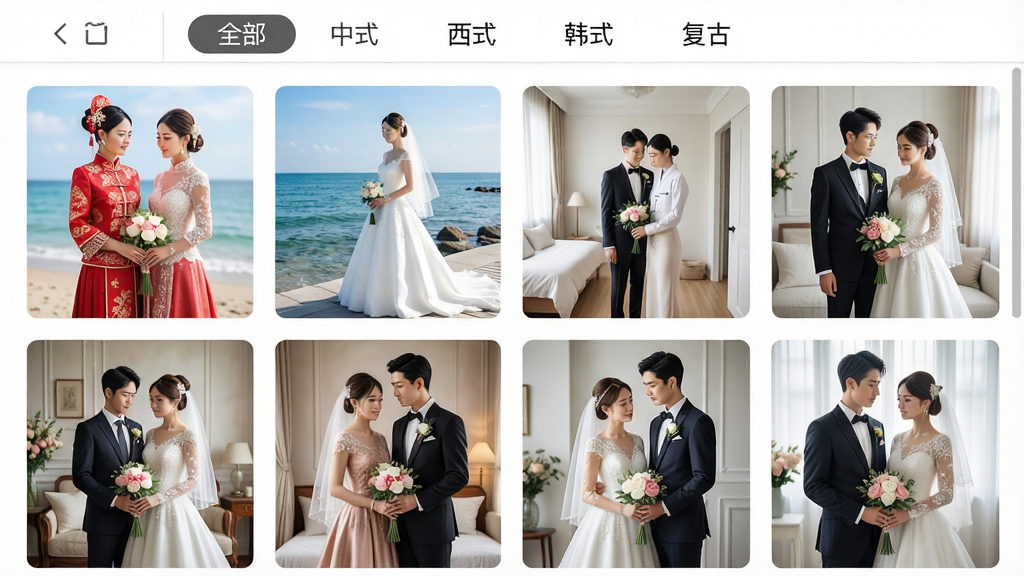 һ��AI��ɴ�����������ͼ��չʾģ��ѡ��ҳ�棬�����������Ŷ��Ų�ͬ���Ļ�ɴ������ͼ��������ʽ��ɫ��̷�����ɫ��ɴ���߳�������ʽ���ڼ�Լ���ȣ����沼��Ϊ����״�������з����ǩ��ȫ��������ʽ������ʽ������ʽ�������š�������������£�ϸ�����������ʸɾ����޶���Ԫ��