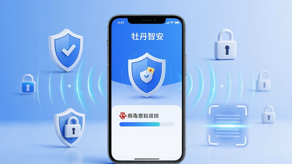画面中央放置一部智能手机,屏幕上显示