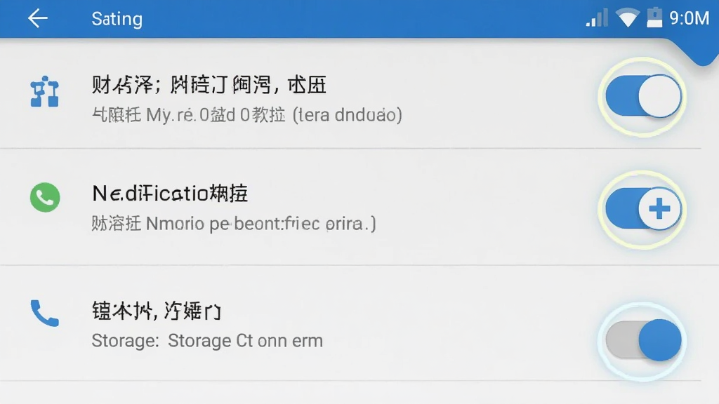 Gendome应用在安卓手机上的权限设置界面截图,显示附近设备、通知、存储权限开关,背景为系统设置页面,主体为权限列表,布局纵向排列,风格干净简洁,细节有高亮标注的开关按钮,画质高清,干净,无多余元素
