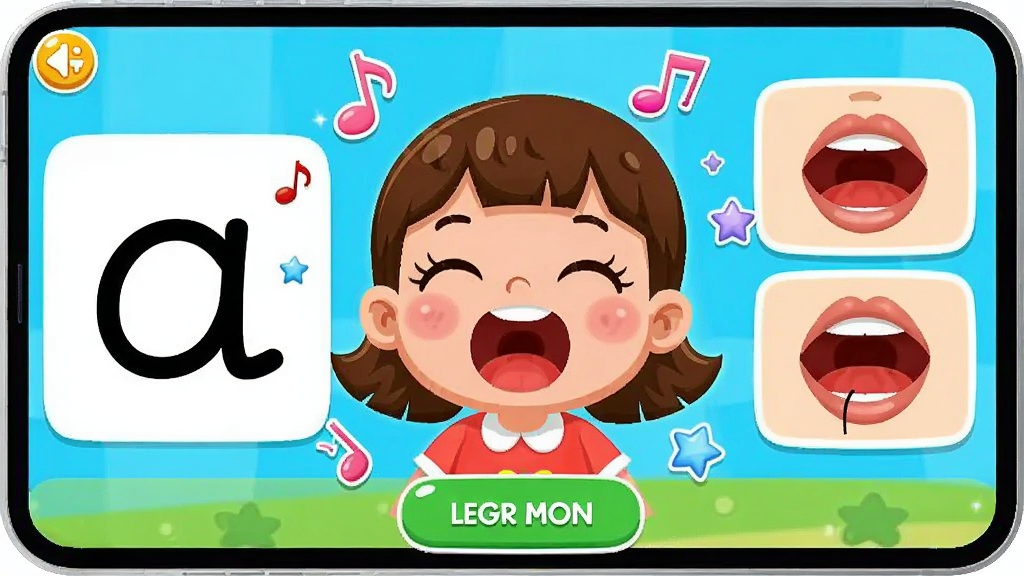 画面展示宝宝学拼音软件中字母