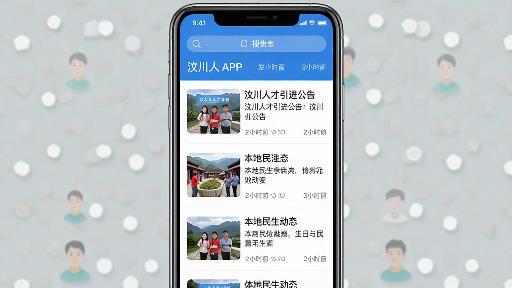 一款手机应用界面截图风格图片,画面中央展示