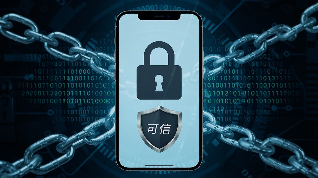 一部手机屏幕显示加密锁和