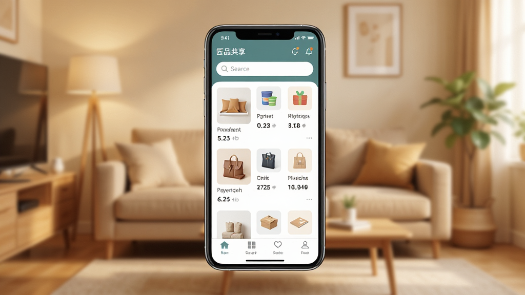 ��Ʒ����APP������չʾͼ������������һ�������ֻ�����Ļ��ʾ�������Ʒ�б��ͷ���ͼ�꣬��������͵�ůɫ���Ҿӻ��������ֲ��þ��й�ͼ�����Ϊ�ִ���ƽ��UI��ƣ�ϸ�ڰ�����Ʒ����ͼ���������͵ײ������˵��������������ɾ����޶���Ԫ��