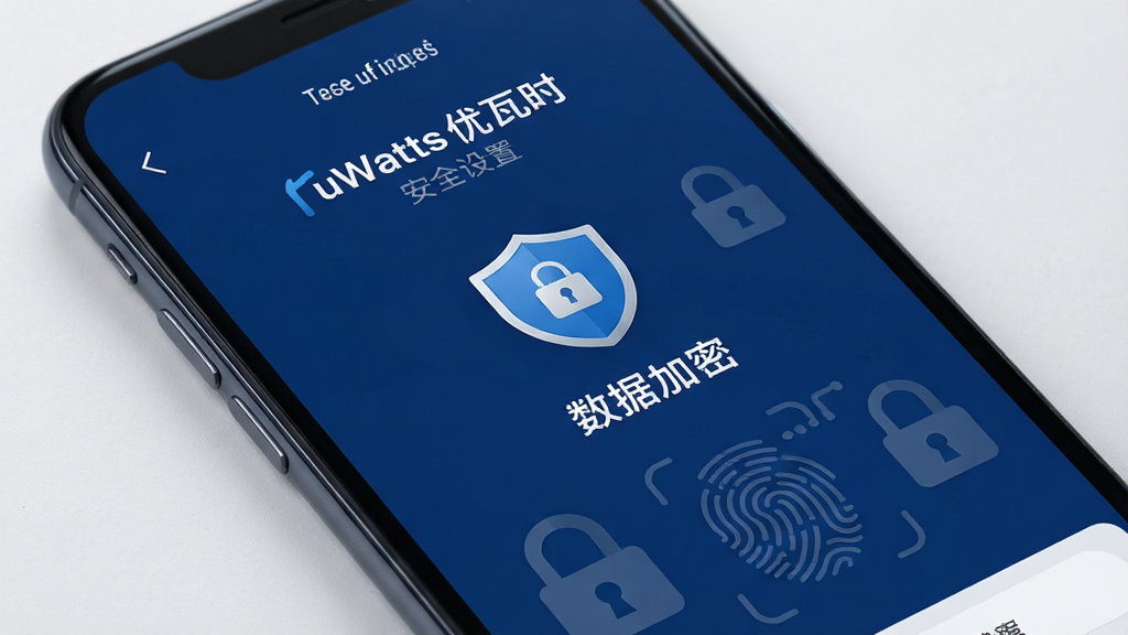 手机屏幕显示uWatts优瓦时的安全设置页面,有盾牌图标和