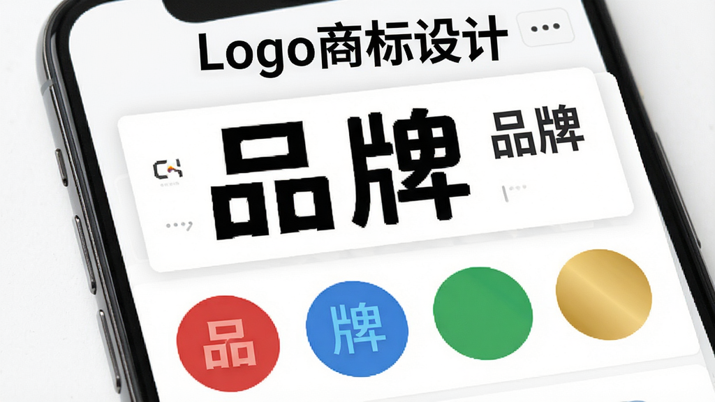 �ֻ�����չʾLogo�̱���Ƶ�����ѡ����壬��Ļ�������Ų�ͬ����ġ�Ʒ�ơ����֣��·���Բ��ɫ�壬�����졢�����̡������ɫ�������С�Logo�̱���ơ����⣬����Ϊ��ɫ���Ű�����������Ա����ԣ���ƽ��Ʒ�񣬸��廭�ʣ��ɾ�����