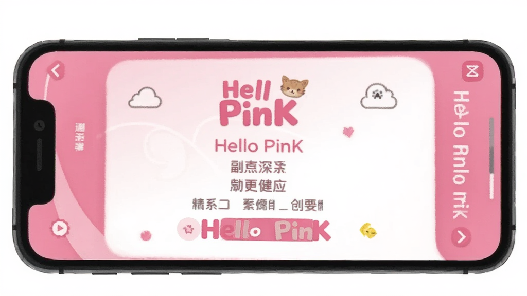 一张Hello PinK运行状态示意图,画面展示手机屏幕上Hello PinK应用流畅运行的界面,粉色主题,布局清爽,风格简约,画质清晰干净,画面中包含Hello PinK文字