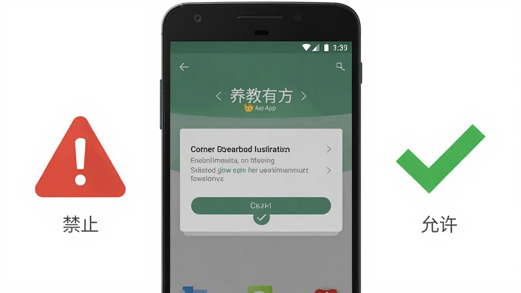 ����չʾһ����׿�ֻ�����Ļ����ʾ�������з���App�İ�װȨ�����ý��棬�Ա���һ����ɫ�ľ���ͼ���һ����ɫ�ĶԹ�ͼ�꣬�ֱ������ֹ������������Ϊ�ֻ����У�ͼ��������ࡣ���Ϊ��ƽ��ͼ����ƣ�ϸ�ڰ������������ֱ�ǩ�ͼ�ͷָʾ�������������ɾ����޶���Ԫ�ء�