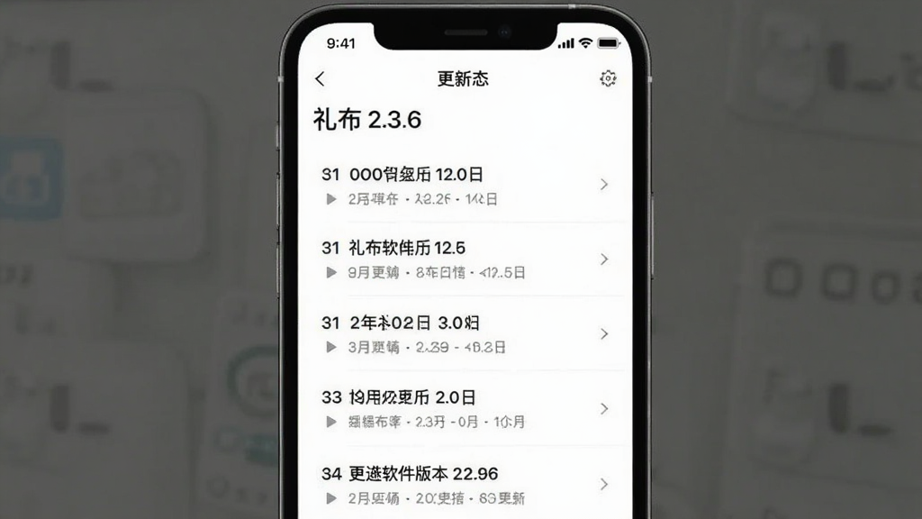 礼布软件版本更新界面截图,画面中手机屏幕显示更新日志列表,顶部有“礼布 2.3.6”版本号标识,下方列出若干更新条目,界面风格简洁,背景为白色,文字清晰,整体干净利落