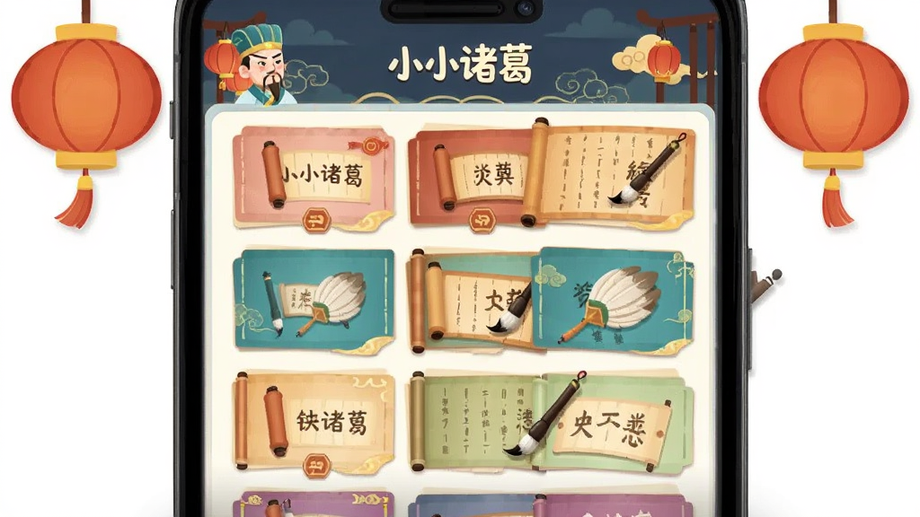 一个卡通风格的手机屏幕中显示