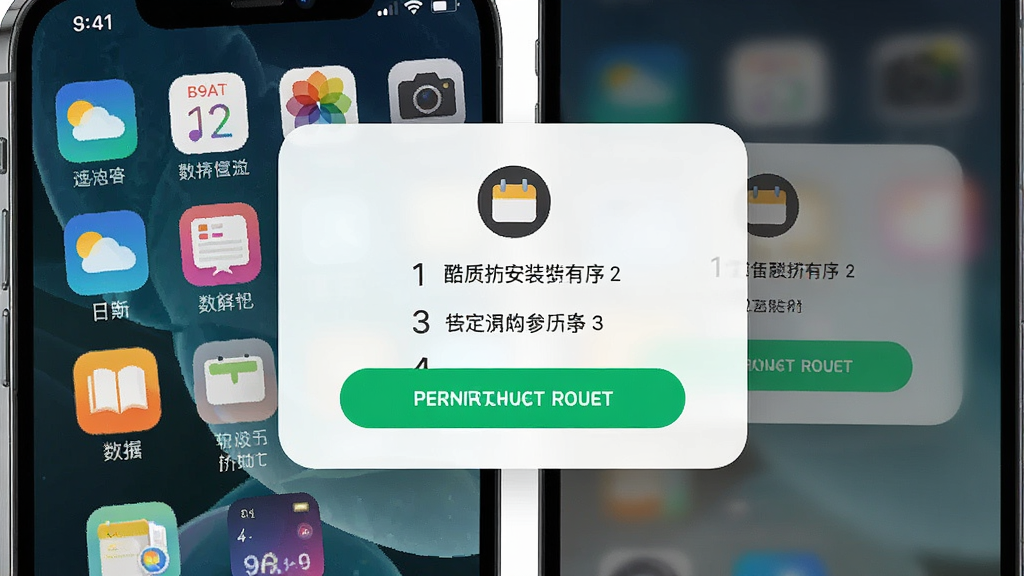 一张展示酷炫来电秀安装完成后的桌面图标与首次打开引导页的AI生成图,主体为手机屏幕显示桌面图标和一个弹窗引导页,弹窗内有序号步骤说明,布局为居中弹窗样式,风格为清新简洁的移动端UI,细节包括图标圆角、步骤序号、权限请求按钮,画质高清,干净整洁,无多余元素
