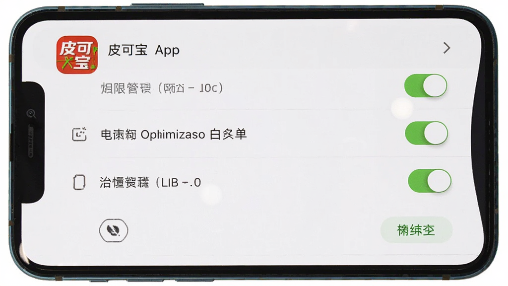 һ��Ƥ�ɱ�App���ֻ�������ʱ�ĺ�̨������Ȩ�޹��������ͼ������Ϊ�ֻ���Ļ��ʾ����Ż�����������ҳ�棬���ֲ��������б����Ű�����չʾ����Ȩ�޿��أ������ϵͳ�磬ϸ�ڰ���Ƥ�ɱ�ͼ�ꡢȨ��״̬�����ð�ť�����ʸ��壬�ɾ����޶���Ԫ��