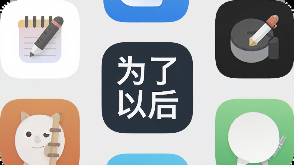 一张展示多款记录类应用图标的扁平化插图,画面中央是