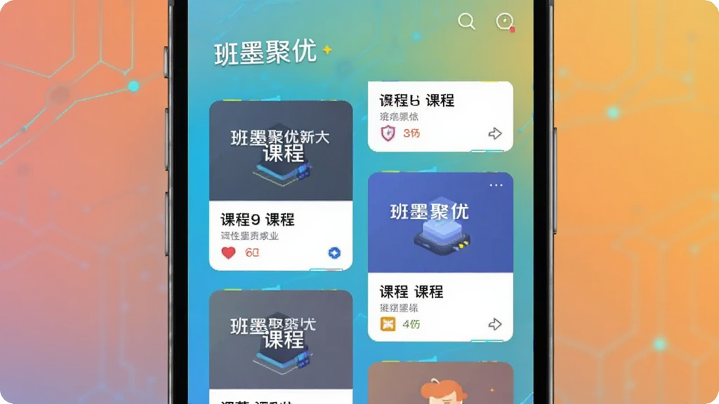 ��������Ϊ�ֻ���Ļ��ʾ����ī���š��Ƽ�ҳ�棬�γ̿�Ƭ���ٲ�����ʽ���У�����Ϊ����ɫ������ִ��Ƽ��У���ƽ����ƣ��������ȣ��ɾ��޶���Ԫ��