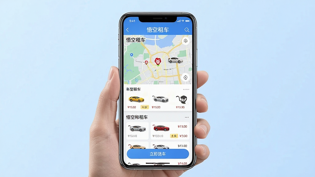 һ��չʾ����⳵APP���Ľ�����ֻ�����ͼ������Ϊ�ֳ������ֻ�����Ļ��ʾ����⳵��ҳ��ͼ�ҳ�����ͳ����б������ֲ��þ��й�ͼ������Ϊǳ��ɫ���䣬������ִ��Ƽ��У�ϸ�ڰ�������ͼ�ꡢ�۸��ǩ������ѡ����ť�����������ɾ��޶���Ԫ�ء�