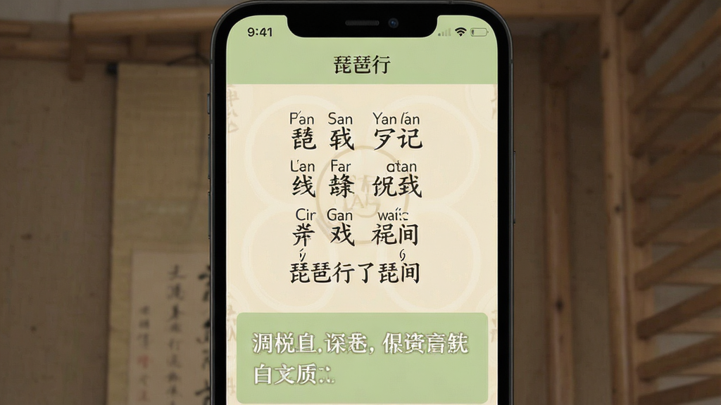 һ���ֻ���Ļ��ͼ����ͼƬ����������ʾ������APP�Ľ��棬��Ļ�Ϸ�����Ϊ�������С����м��Ǵ���ƴ����ע��ʫ�ģ��·��ǰ׻��ķ��룬������ɫΪ���ŵ��׻�ɫ��ǳ��ɫ����������£��������������ʸɾ����޶���Ԫ��