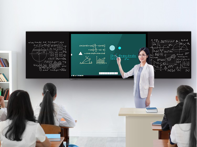 白板标注器实际使用场景,老师在屏幕上圈画重点进行教学标注