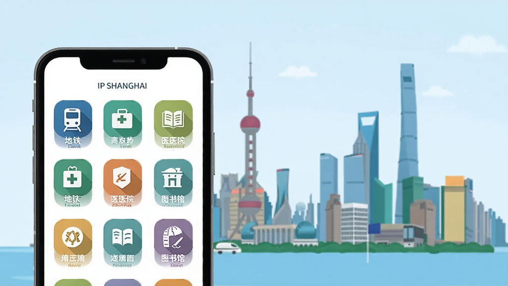 һ��չʾIP SHANGHAI���з����ܵ�ͼƬ���������ֻ���Ļ��ʾ����ͼ������ÿ��ͼ�������ͬ�ĳ��з����������ҽԺ��ͼ��ݵȣ��������Ϻ����м�Ӱ������ƽ����ƣ�ɫ�����£������������ɾ��޶���Ԫ�ء�