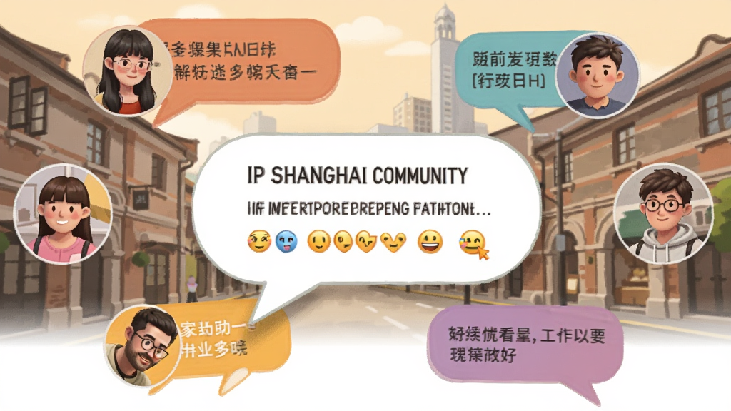 һ��չʾIP SHANGHAI�����������ܵ�ͼƬ�������ж���û�ͷ��Χ��һ���������ݽ������ۣ���������ʾ���ֺͱ�����ţ��������Ϻ�����ؽ־��������ã�ɫ����ů�������������ɾ��޶���Ԫ�ء�