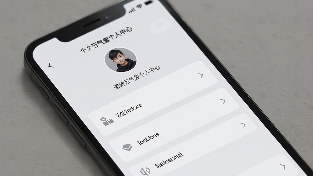 一张展示盗龄万堂个人中心页面的界面图,主体为手机屏幕,屏幕内显示个人中心页面,包含头像区域、功能列表和设置选项,布局为从上到下的列表式排版,风格为素雅极简风,细节包括浅灰色背景、清晰的文字标签、简洁的图标,画质高清,画面干净整洁
