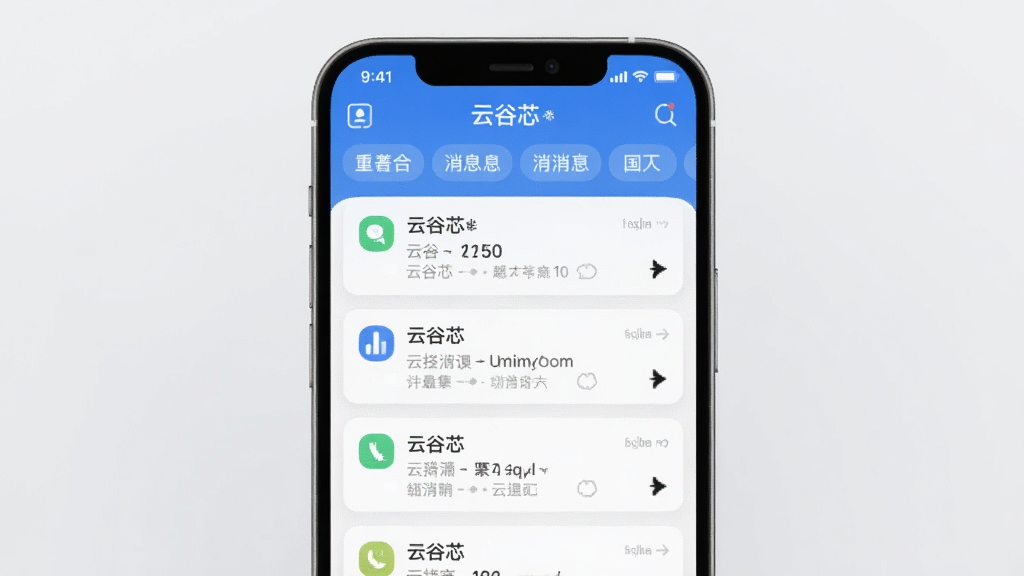 һ��չʾ��Ϣ֪ͨ���Ĺ��ܵ�AI��ͼ���������ֻ���Ļ��ʾ�ƹ�о����Ϣ�б����棬��������֪ͨ��Ƭ�������з����ǩ��������Ƽ�࣬����Ϊǳ��ɫ�������������޶���Ԫ��