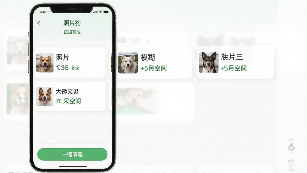 ��Ƭ���ƶ��˲��������ͼ���ֻ���Ļչʾɨ����ɺ�ķ�����ҳ�棬�����ظ���Ƭ��ģ����Ƭ�����ļ��ȿ�Ƭ��ÿ����Ƭ��ʾ�ļ�������ռ�ÿռ䣬�ײ��С�һ����������ť����������ˬ����ɫ�԰�ɫ����ɫΪ�������ֱ�ע����Ƭ�����롰ɨ����ɡ����������������ֺ������޶���Ԫ��
