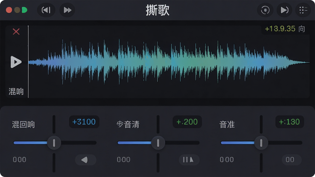 一张展示音频编辑界面的图片,画面中有