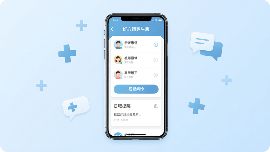 画面中央放置一部智能手机,屏幕上展示