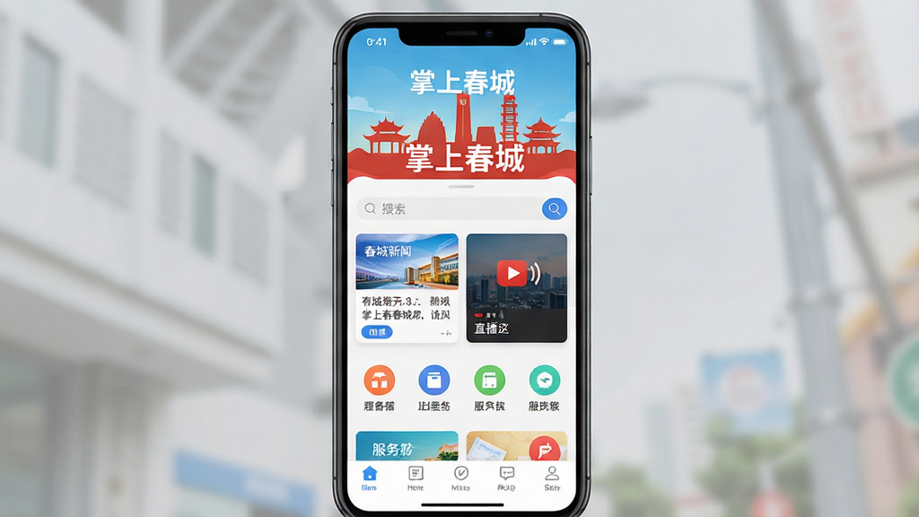 һ��չʾ�����ֻ���Ļ��ͼƬ����Ļ����ʾ�����ϴ��ǡ�APP�������棬��������Ŀ�Ĵ��ǵر꽨����Ӱ�롰���ϴ��ǡ����֣������зֲ����ſ�Ƭ��ֱ����ڡ�����ͼ�꣬�������������ñ�ƽ��UI��ƣ����Ϊ�ִ����Ƽ��磬ϸ�ڰ���ʱ����ʾ�������򡢵ײ������������ʸ��壬�ɾ����޶���Ԫ��