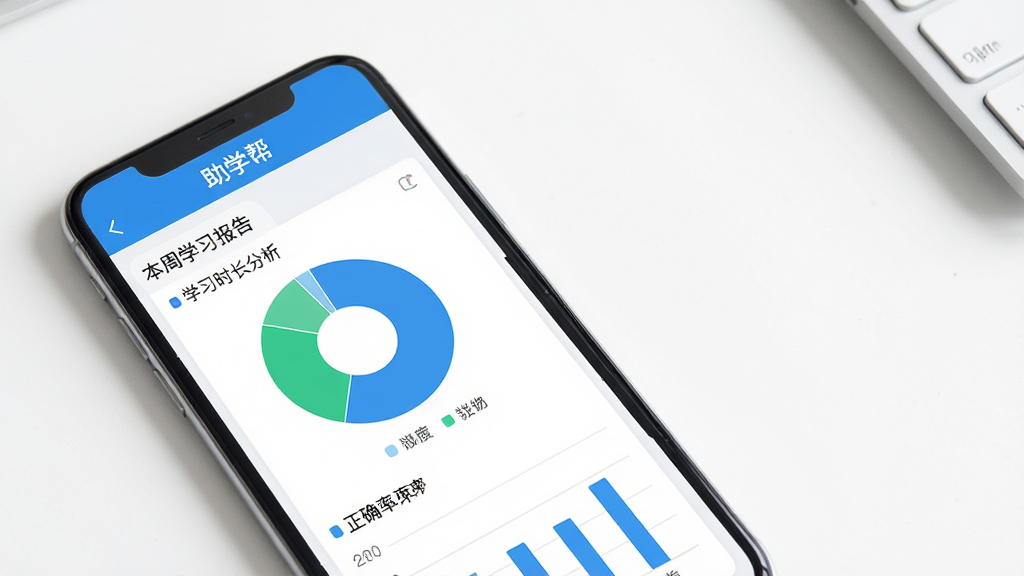 ����Ϊ��ѧ��Appѧϰ����ҳ�棬�ֻ���Ļ��ʾ��״ͼ����״ͼ����ѧϰʱ������ȷ�ʣ�����Ϊ�ֻ�����չʾ������Ϊ����ɫ���棻���Ϊ�������ݱ�����ϸ�ڰ�����Ļ�ϡ���ѧ����⡢ͼ����ɫΪ������ɫ�����ֱ�ע������ѧϰ���桱������Ϊ����UI���ͼ��񣬸ɾ��޶���Ԫ��
