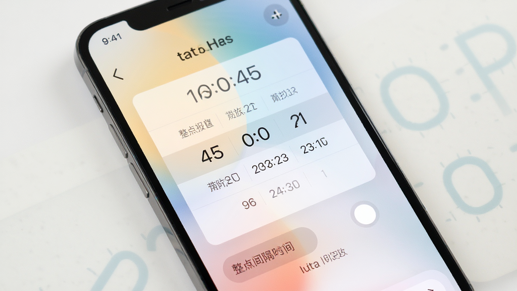 整点报时时间设置界面截图,手机屏幕展示时间选择器和间隔设置选项,界面布局清晰,配色柔和,背景为浅色渐变,风格简约,画质清晰,无多余元素