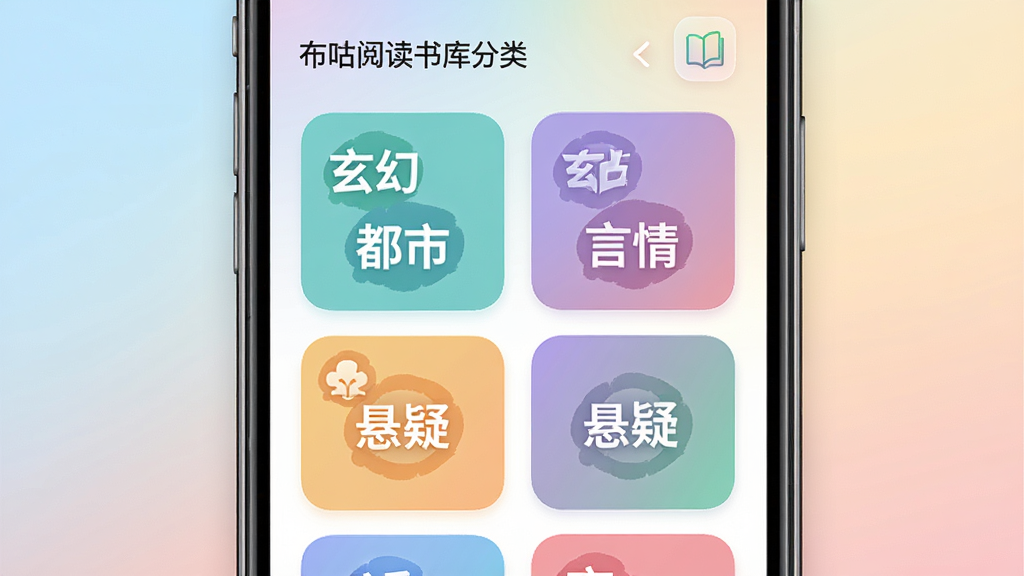 �����Ķ���������棬�ֻ���Ļչʾ�����ɫ���࿨Ƭ����Ƭ�Ϸֱ�д�����á����С����顢���ɵ�����������Ϊ��͵Ľ���ɫ������Ϊ�������У����Ϊ���¼�Լ���ƶ���UI��ƣ�ϸ�ڰ�����ƬԲ�Ǻ�ͼ���׺�����ʸ��壬�ɾ����޶���Ԫ��