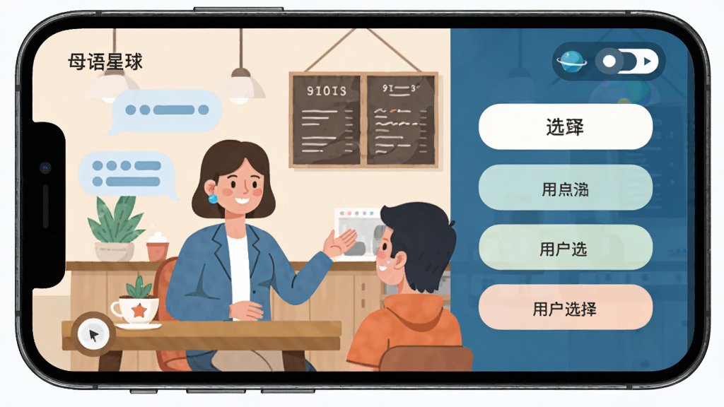 手机屏幕中展示