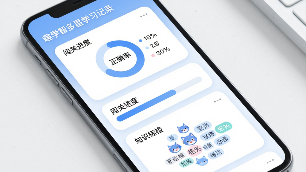 Ȥѧ�Ƕ���ѧϰ��¼ҳ�棬����չʾ�ֻ���Ļ������ͳ��ͼ����������ȷ�ʻ���ͼ�����ؽ�������֪ʶ���ǩ�ƣ�����Ϊ��Ƭʽ�������У����Ϊ��Լ���µ����ݿ��ӻ����ϸ�ڰ�����͵�������ɫ��Բ��ͼ�����������ֱ�ע�����ʸ���ɾ��޶���Ԫ��