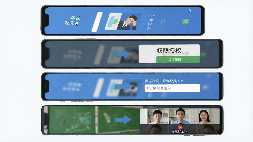 �ƶ����鰲׿�ֻ���������ʾ��ͼ������չʾ�ֻ���Ļ���ϵ�������Ϊ��¼���桢Ȩ����Ȩ������������������Ƶ����������ĸ����棬�ü�ͷ����������ƽ���̷̳磬��ɫ��ˬ��ϸ�����������ʸɾ����޶���Ԫ��