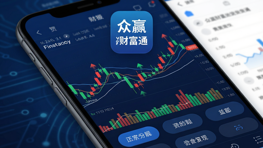 手机屏幕展示股票K线图与数据分析界面,画面中央有