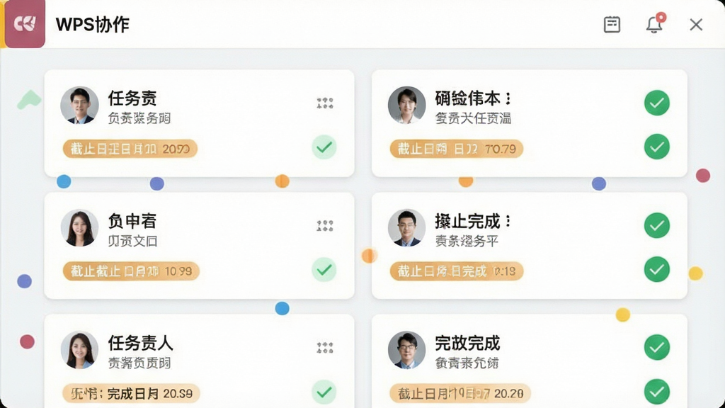 一张以看板形式展示任务分配与进度的界面图,顶部标注